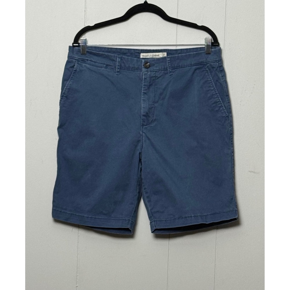 Tricots St Raphael Mens Blue Chino Shorts Cotton Stretch Flat Front Size 34